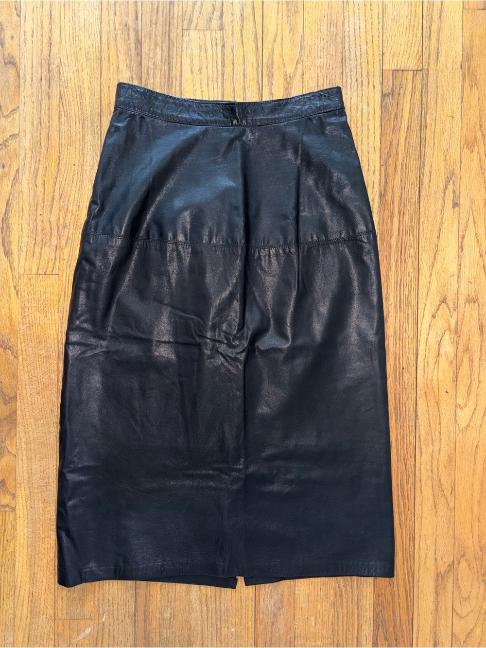 Maglia Fine Leathers Vintage Italian Leather Black Pencil Skirt